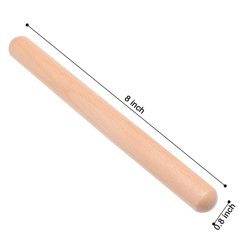 Mihey 8 Pairs (16 Packs) Classical Wood Claves Musical Percussion Instrument, 8 Inch Natural Hardwood Rhythm Sticks with 2 Carry Bags - Image 4